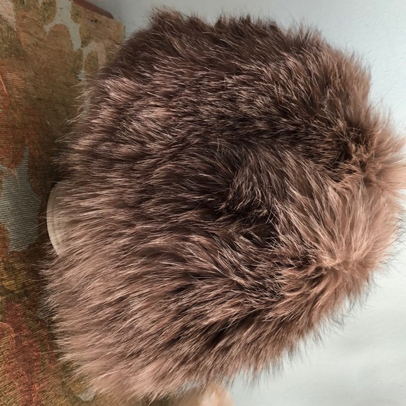 Genuine fur knit hat vintage!